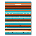 Vibrant Teal and Terracotta Linear Stripe Rug
