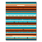 Vibrant Teal and Terracotta Linear Stripe Rug