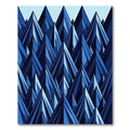Geometric Blue Mountain Peaks Rug