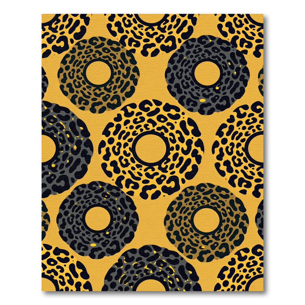 Bold Gold Black Leopard Ring Rug