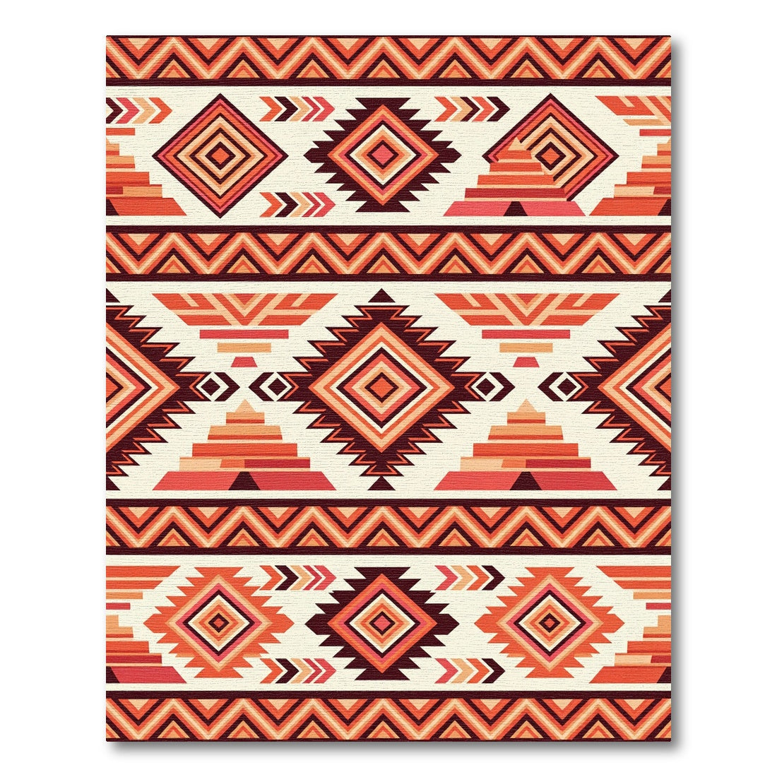 Terracotta Southwest Aztec Geometric Diamond Rug