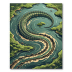 Coiled Alligator Swamp Serpent Rug