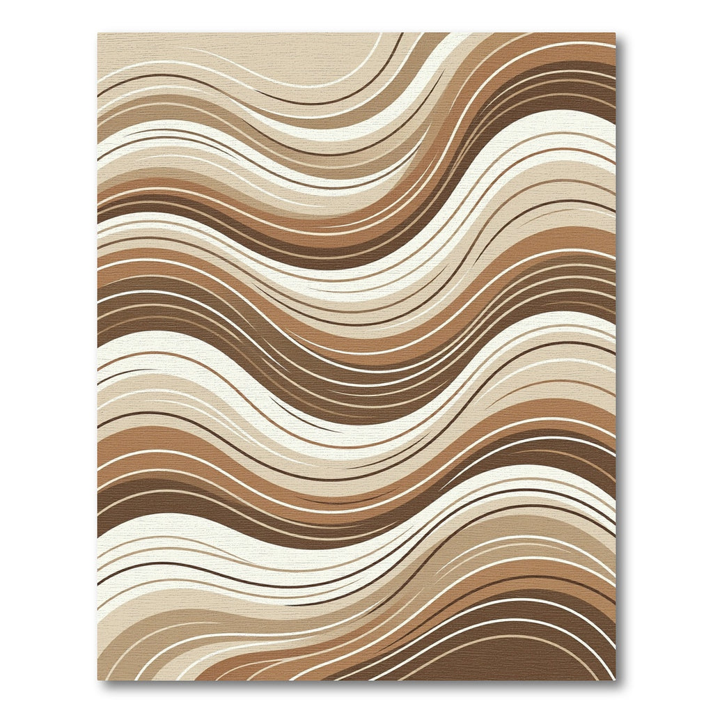 Abstract Earthy Brown Wave Swirl Rug