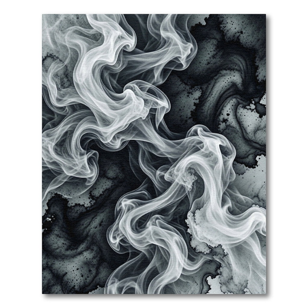 Monochromatic Swirls Smoke Abstract Rug
