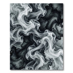Monochromatic Swirls Smoke Abstract Rug