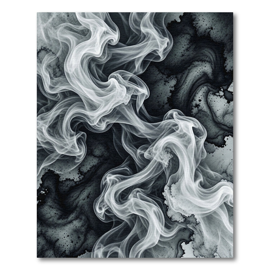 Monochromatic Swirls Smoke Abstract Rug