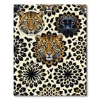 Leopard and Panther Face Floral Collage Rug