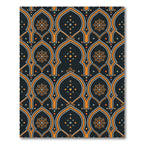 Midnight Arch Botanical Floral Inlay Rug