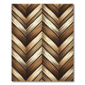 Earthy Brown Herringbone Chevron Wood Grain Rug