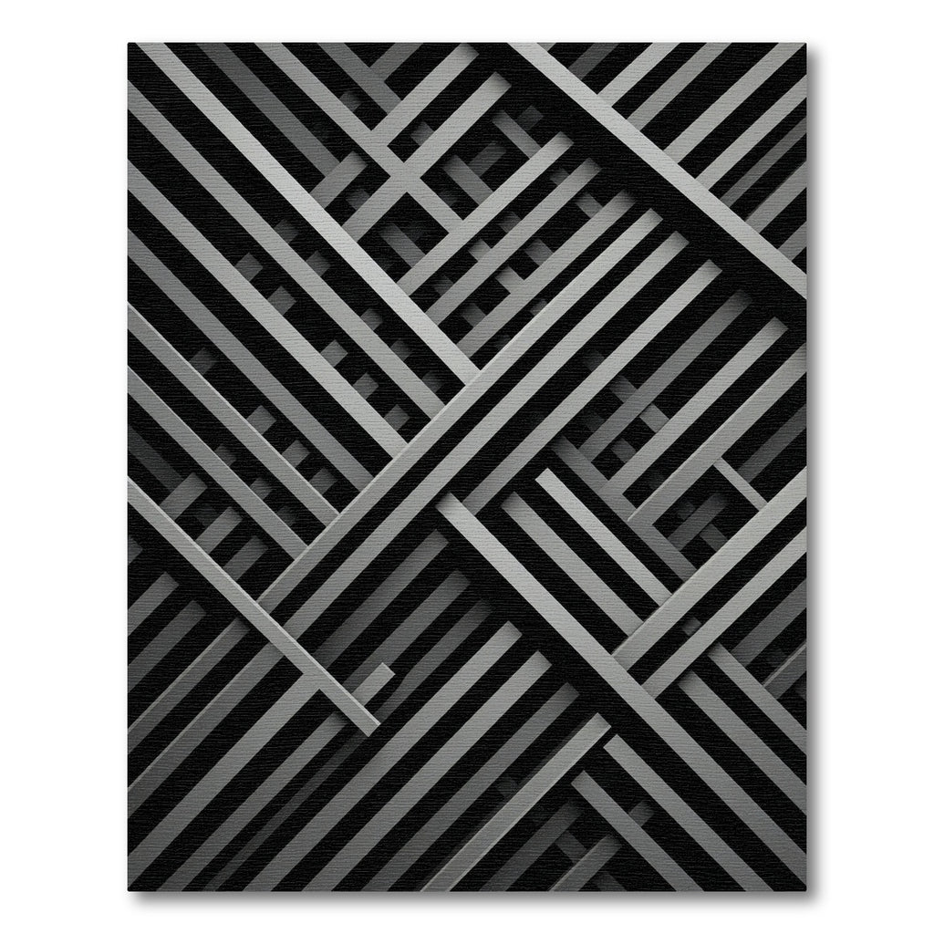 Dark Gray Intersecting Lines Rug