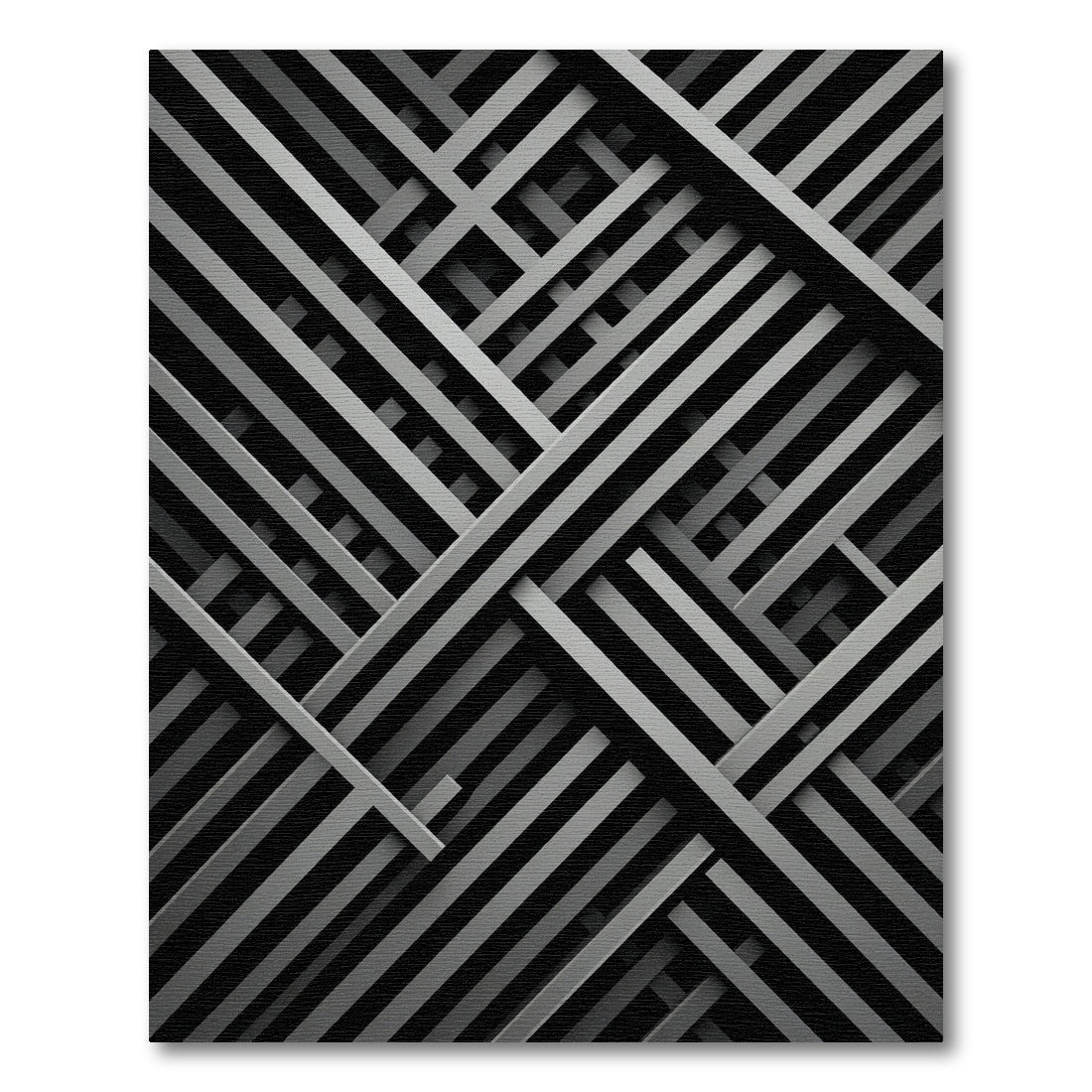 Dark Gray Intersecting Lines Rug