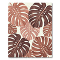 Terracotta Monstera Leaf Arrangement Rug