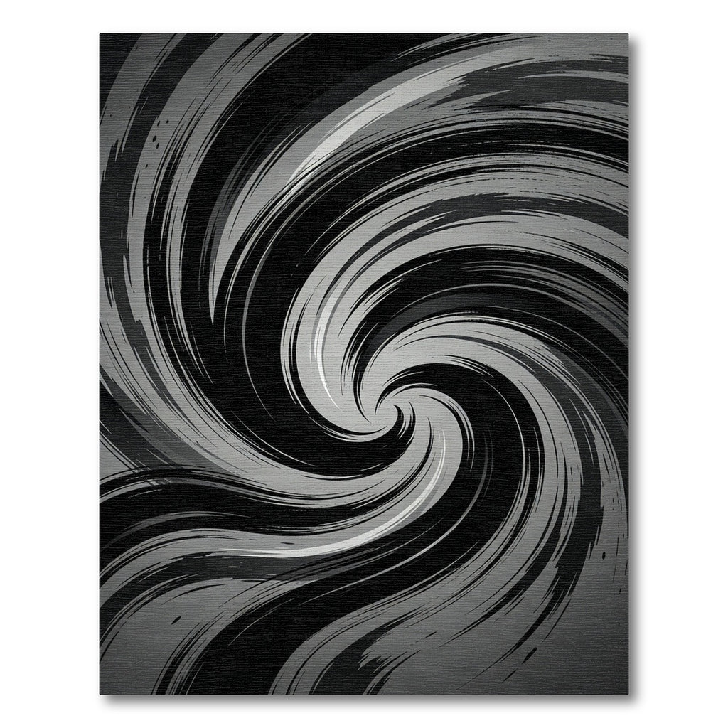 Monochromatic Brushstroke Swirl Rug