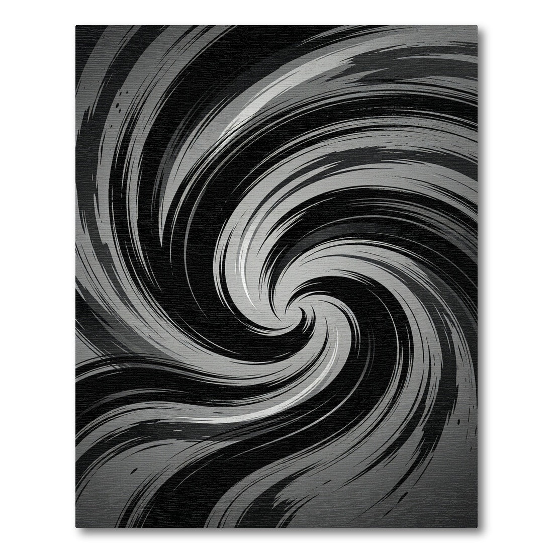 Monochromatic Brushstroke Swirl Rug