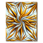 Golden Starry Swirl Geometric Accents Rug