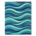 Abstract Blue Ocean Wave Swirls Rug
