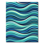 Abstract Blue Ocean Wave Swirls Rug