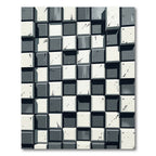 Monochromatic Textured Checkerboard Squares Rug