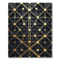 Black Gold Geometric Interlinking Circles Rug