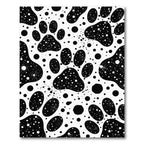 Black White Paw Print Polka Dot Rug