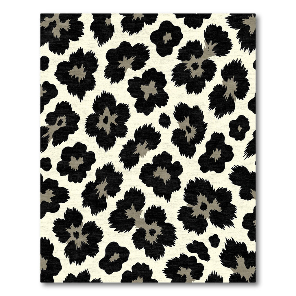 Black Leopard Spot Floral Rug