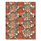 Coral Branch Geometric Tile Rug