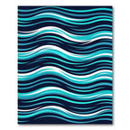 Abstract Navy Aqua Fluid Wave Rug