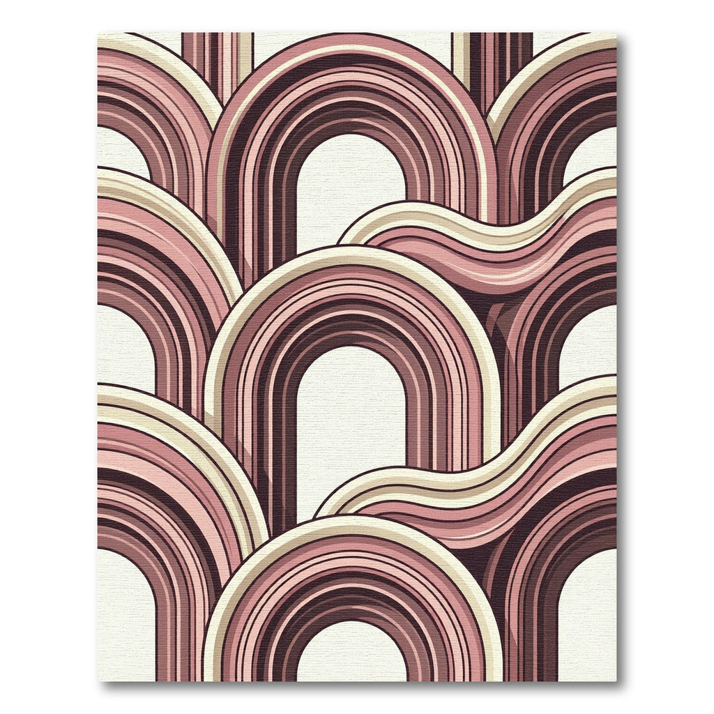 Retro Pink and Cream Archway Rug