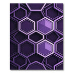 Modern Deep Purple Geometric Hexagon Rug