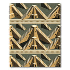 Tonal Terracotta Pyramid Staircase Maze Rug