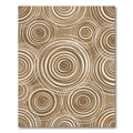Abstract Coffee Swirl Concentric Circles Rug