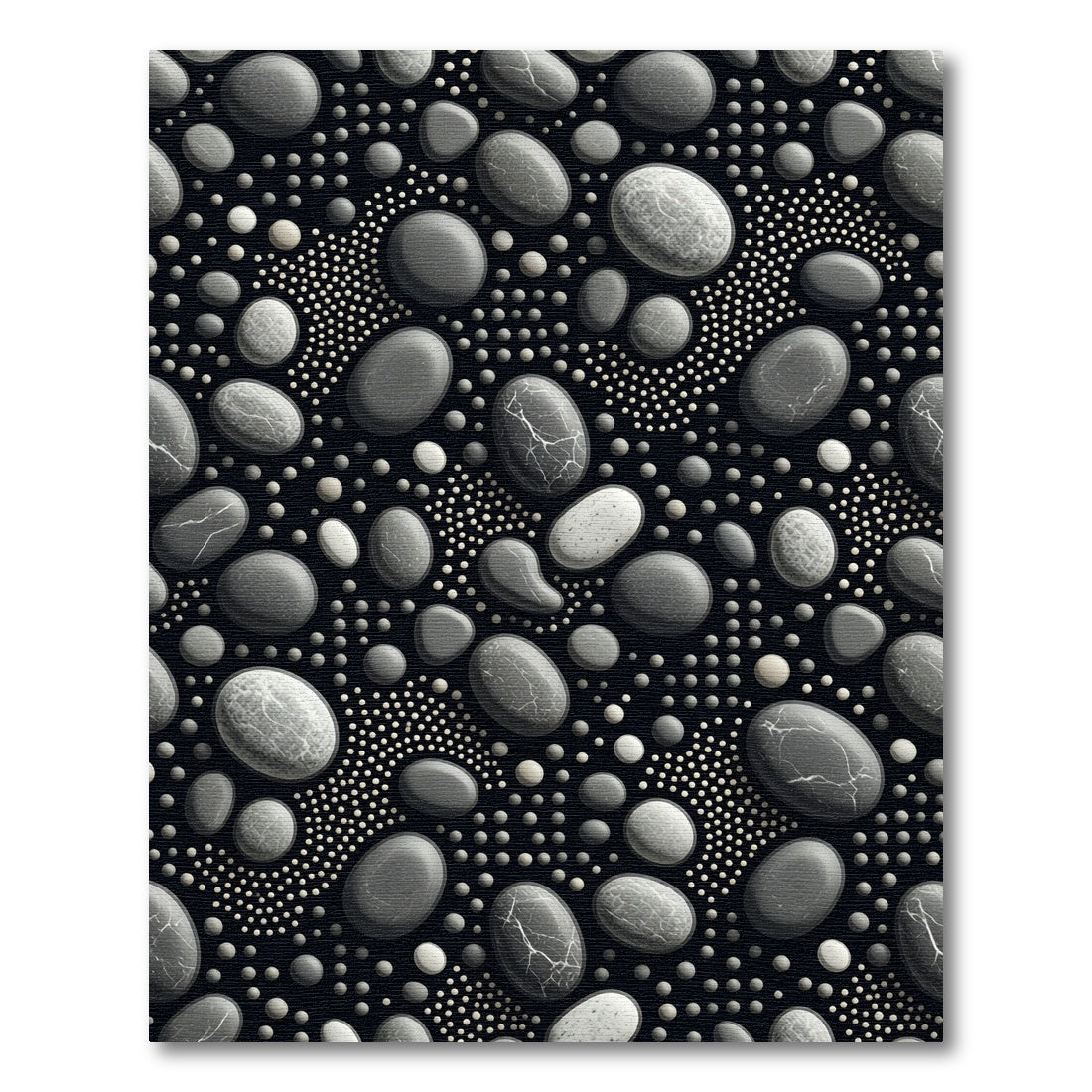 Charcoal Pebble Mosaic Arrangement Rug