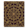 Ornate Gold Crimson Mandala Rug