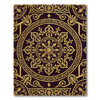 Ornate Gold Crimson Mandala Rug