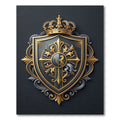 Royal Crest Gold and Black Emblem Rug