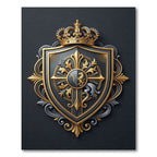 Royal Crest Gold and Black Emblem Rug