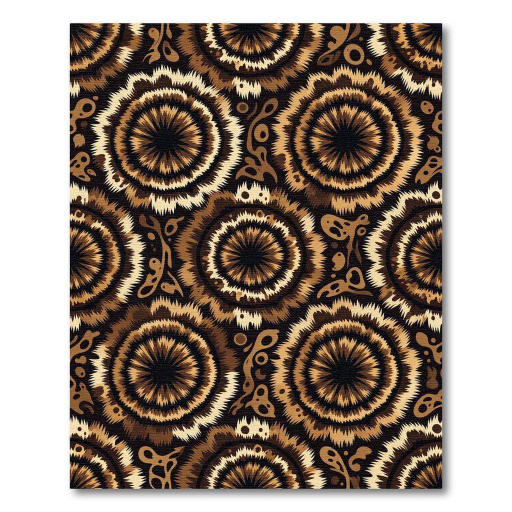 Brown Tawny Sunburst Medallion Rug