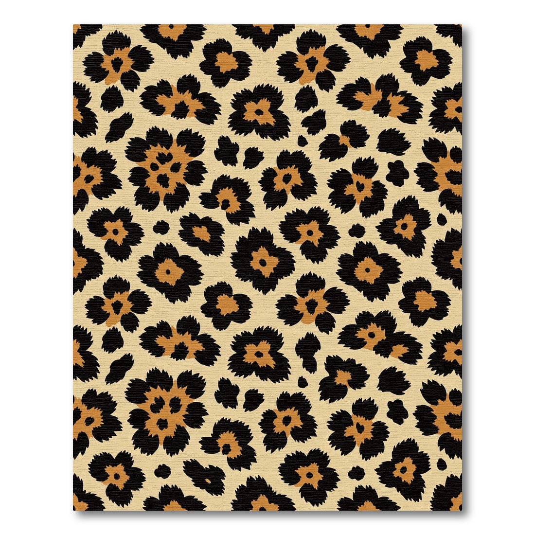 Golden Leopard Spots Flower Rug