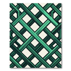 Modern Emerald Green Intersecting Lattice Rug