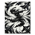 Dynamic Monochrome Jet Fighter Swirl Art Rug