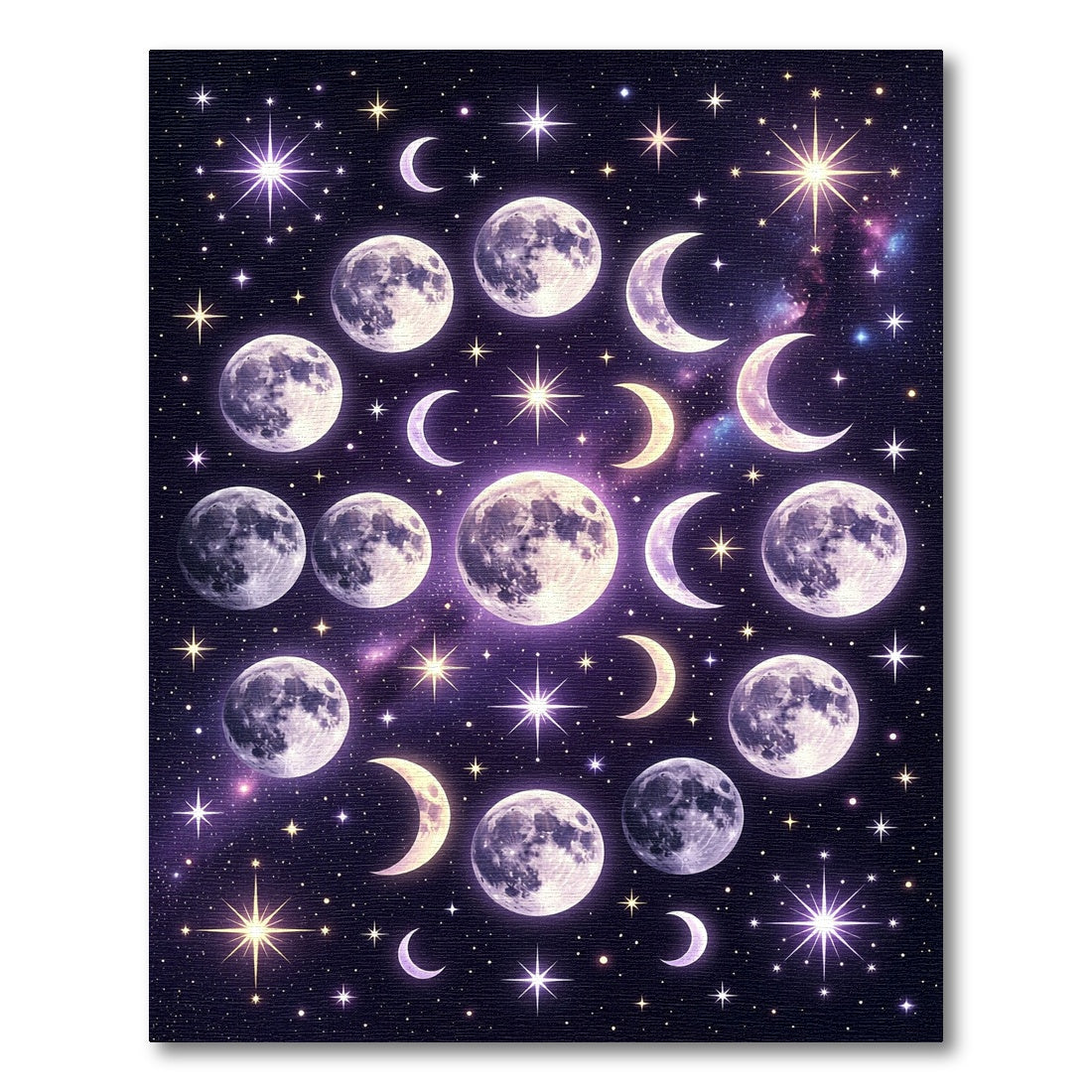 Celestial Moon Phases Cosmic Starry Night Rug