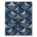 Indigo Denim Tribal Diamond Arrangement Rug