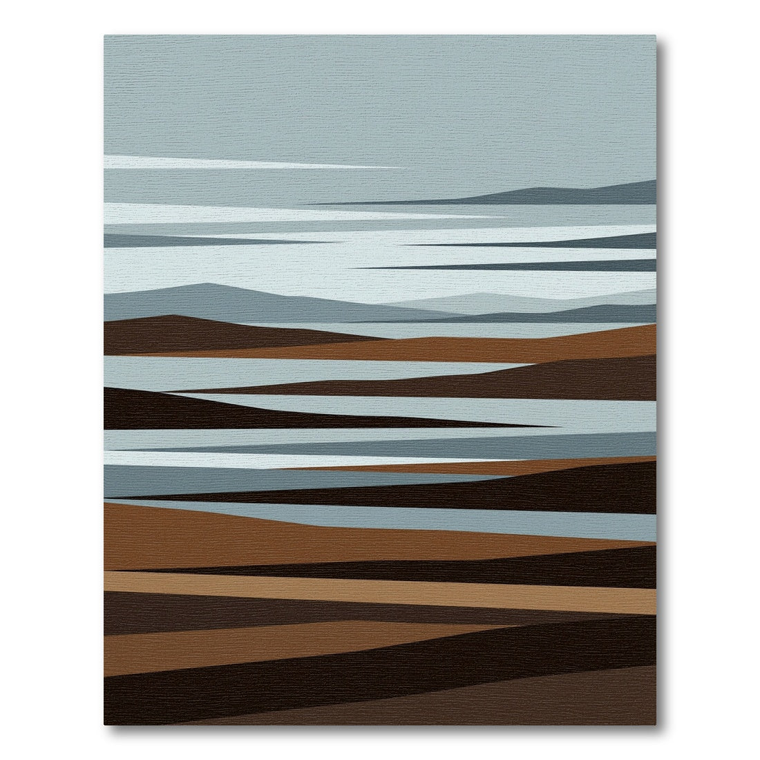 Minimalist Abstract Earth Tone Landscape Rug