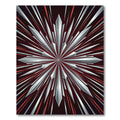 Radiant Silver Red Burst Rug