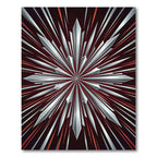 Radiant Silver Red Burst Rug