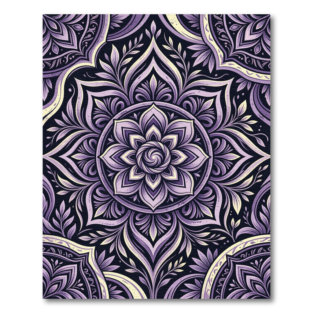 Ethereal Amethyst Floral Mandala Bloom Rug