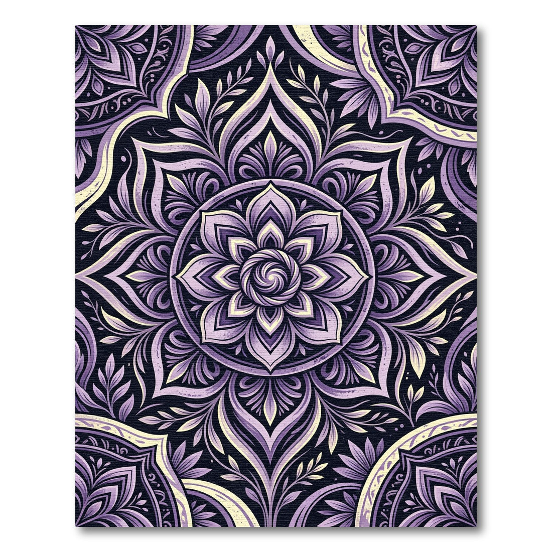Ethereal Amethyst Floral Mandala Bloom Rug