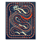 Retro Racing Track Circuit Graphic Rug