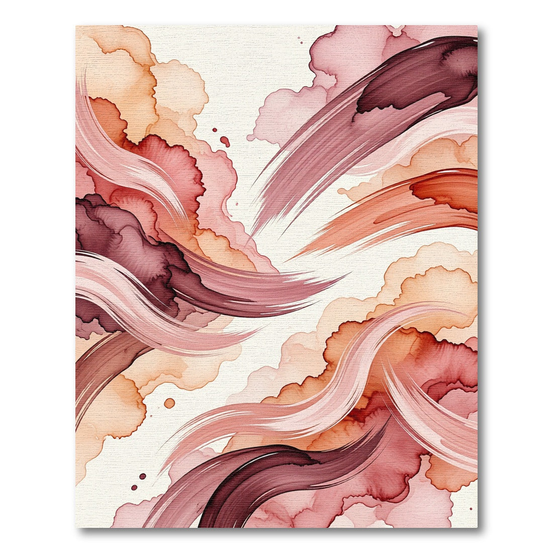 Crimson Rose Watercolor Swirl Rug