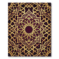Ornate Gold Filigree Royal Plum Mandala Rug